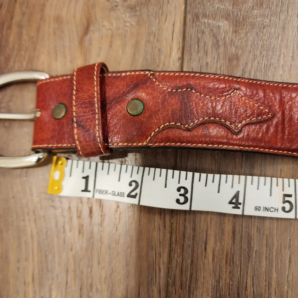 Leegin Silver Creek Billet Overlay Western Belt Leather Made in USA size 40